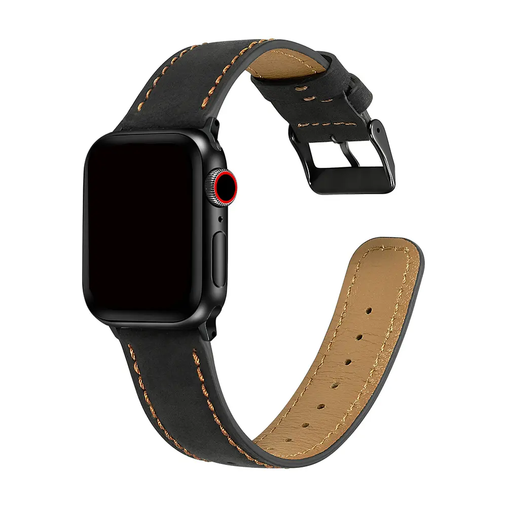 RYB Genuine Leather Watch bands for Apple watch series 8/7/ 6/5/4/3/2/SEi Watch Strap For Smart watch 45 mm 41 mm 40 mm 44 mm