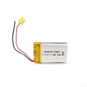 CE KC Certificates 602030 Lipo 3.7V 300mah bateria do polímero do íon de lítio para o orador esperto do wifi