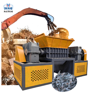 8 tons / hour industrial twin shaft shredding car shells straw plastic scrap copper and cable shredder metal recycling machine