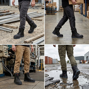 Steel Toe Waterproof Side <strong>Zip</strong> Anti-Slip EH 7" Full Grain Leather TPU Safety Shoes <strong>Work</strong> <strong>Boots</strong> Mining Golden Retriever GR245Z - Product Image 6