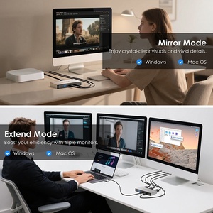 Wavlink WL-UG7701เชื่อมต่อแล็ปท็อป2 * DP อะแดปเตอร์ Triple 4K 60Hz 100W PD in USB-A USB-C dking <span class=keywords><strong>Station</strong></span> - Product Image 5
