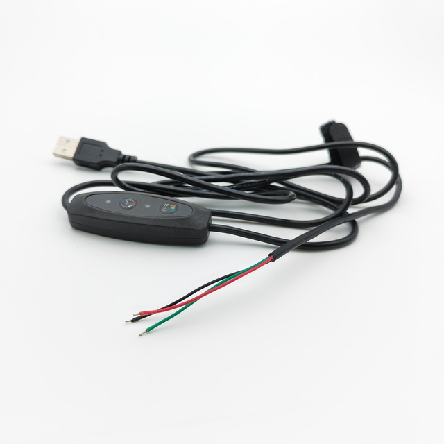 YUEEYOUNG Factory Customized OEM/ODM 2464 24AWG Copper PVC USB Control Cable 1.555M Dual Switch PCB PWM 3-Speed 3-Timer Fan LED