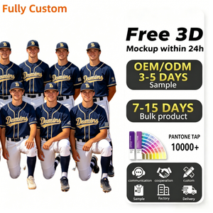 Maillot de baseball personnalisé OEM en gros, sublimation, broderie, séchage rapide, t-shirt de baseball de haute qualité, uniforme de baseball pour jeunes - Product Image 1