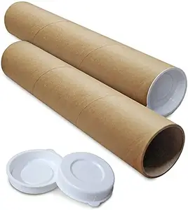 定制纸牛皮纸圆管纸板运输管邮寄海报包装管带塑料盖