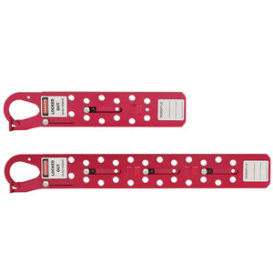 लोकी सुरक्षा समूह 12 छेद स्लाइडिंग लंबे एल्यूमीनियम लॉकआउट के साथ 12 पैडलॉक लाल प्रमाणित - Product Image 2