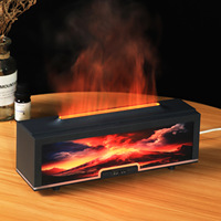 Humidificateur volcanique créatif en acrylique, flamme 3D, éclairage d'ambiance coloré, diffuseur d'aromathérapie pour chambre à coucher, bureau, ultrasonique silencieux