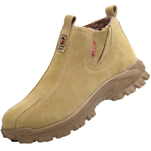 Chaussures de sécurité en cuir, chaussures de Sport légères à la mode, prix industriel, travail à bout en acier, bottes de marque pour hommes, chaussures de sécurité sans dentelle - Product Image 5