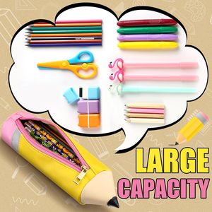 Estuche Escolar de Silicona Personalizado, con Cierre, Impermeable, Ecológico, con Forma de Crayón, para Niños - Product Image 3