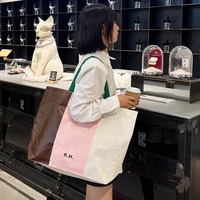 Sac fourre-tout de promotion de supermarché de stratification de pp d'argent simple de quantité minimale de commande avec le logo imprimé