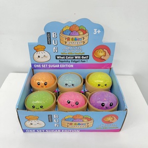 USA Warehouse Night Glow Glitter Steamed Bun Glowing Dumpling Squishy Soft Squeeze Stress Fidget Anxiety Relief Sensory Toy - Product Image 4