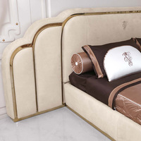 Luxusvilla Neues Design Doppelbett-Kopfteil Modernes Lederbett Schlafzimmer-Möbelset