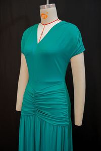 J1587 Abito Estivo Trendy da Donna, Vestito Lungo Casual con Scollo a V, Maniche Corte e Spacco, per Boutique di Abbigliamento Femminile - Product Image 6