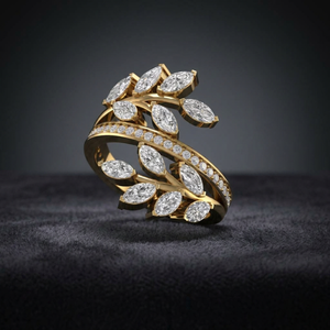 Anillo de Diamante Cultivado en Laboratorio con Corte Marquesa, Plata de Ley 925, Oro de 9K, 14K, 18K, Elegante Anillo de Compromiso y Joyería Fina para Mujer - Product Image 1