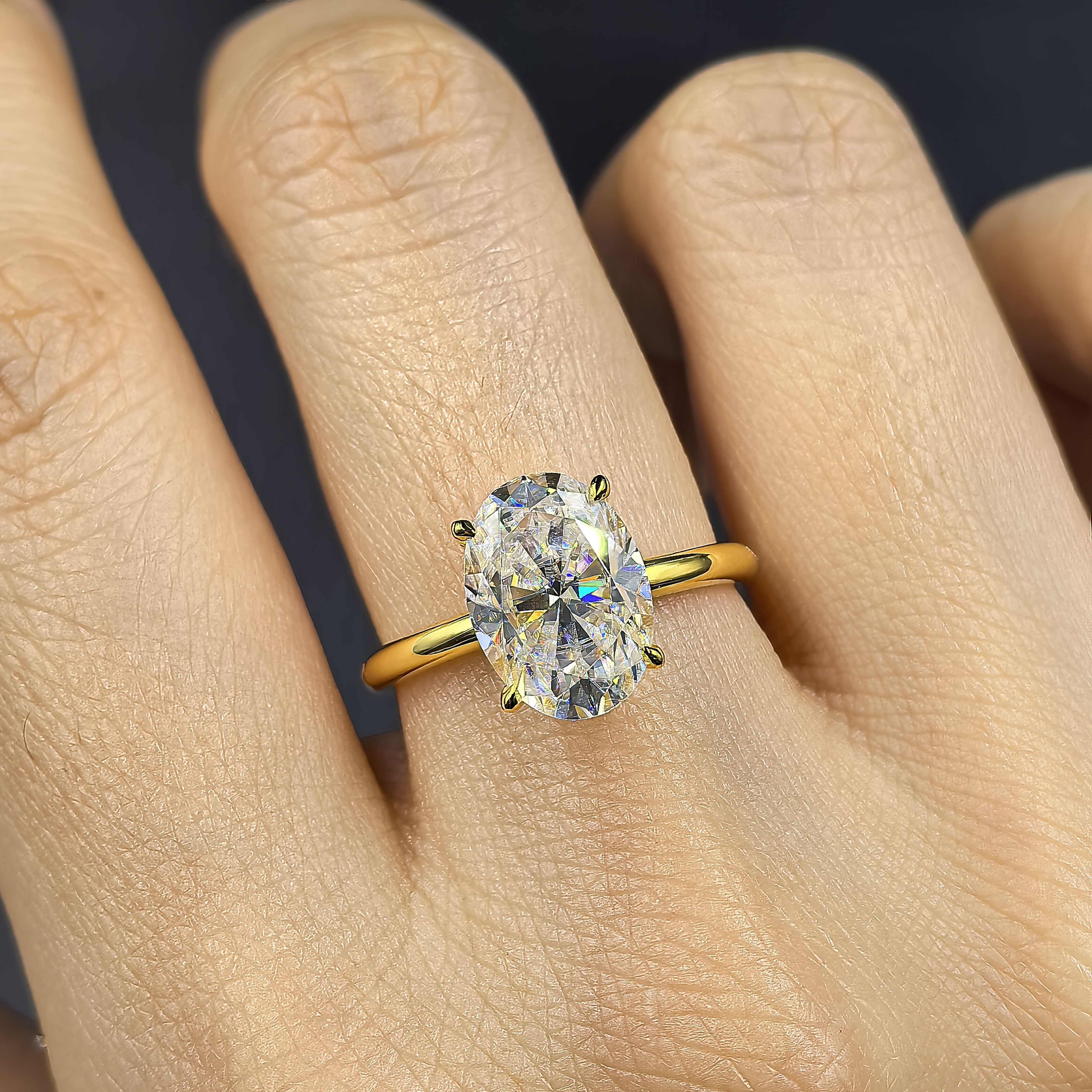 Moissanite ovale giallo 3ct s925