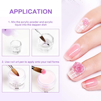 Kit professionnel d'ongles en acrylique avec poudre acrylique, monomère liquide, pinceau à ongles, moules et kit d'entraînement pour débutants, extension d'ongles DIY