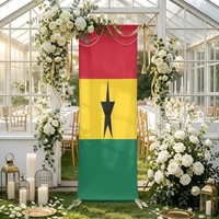 Toile de fond pliable en polyester avec imprimé drapeau du Ghana, disponible en plusieurs tailles, pour fêtes à thème à domicile, cabines photo et réunions de famille