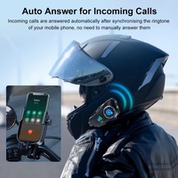 Casque de moto BT avec casque sans fil, appels mains libres, caméra vidéo DVR 1080P avec carte TF 32G