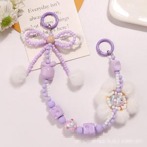 Mengda Nieuwe Handgetekende Parelwol Bal Bloem Sleutelhanger Creatieve Kleur Rijst Parel Boog Accessoires Mobiele Telefoon Riem - Product Image 6