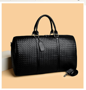 Bolsa de Viaje de Moda, Gran Capacidad, Bolsa de Lona de Cuero PU Tejido para Hombre con Compartimento para Zapatos, Bolsa de Equipaje Multifuncional - Product Image 6