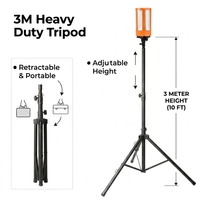 Projecteur de travail rétractable 300W sur trépied, forme de fleur, faisceau large, AC110V 230V, éclairage extérieur pour camping, projecteur puissant