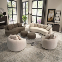 Conjunto de sofá curvo moderno, sofá redondo blanco para sala de estar, sofá semicircular para apartamento, 1 + 2 + 3 + 4