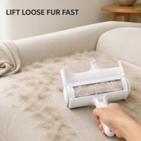 Rouleau brosse réutilisable pour enlever les poils d'animaux, pour chats et chiens, nettoyeur de poils double face avec collecte des poils en un clic