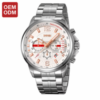 Erkek Kuvars Luks Saat 50mm Paslanmaz Celik Su Gecirmez Sade Is OEM