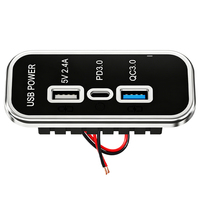 Chargeurs USB pour bus, chargeur rapide 3 ports intégré 12V 24V, prise de chargeur USB pour camping-car, bateau, bus