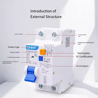CHINT NXBLE-63Y 1P + N 6A 10A 16A 20A 25A 32A 40 63A Disjoncteurs RCBO de haute qualité en stock prêt à fournir