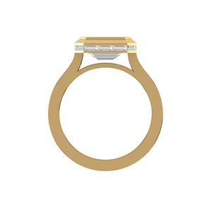 New <b>Emerald</b> Cut Lab Grown Diamond <b>Ring</b> 925 <b>Silver</b> 9kt, 14kt, 18kt Gold Diamond <b>Rings</b> for Women's Engagement <b>Ring</b> - Product Image 3