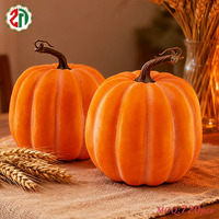 Ornement de citrouille rayé orange chaud de luxe en gros pour Halloween, décoration rustique et effrayante sur le thème de la récolte pour le Thanksgiving