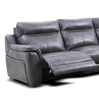 Sofá Seccional Reclinable Eléctrico de Cuero Genuino Estilo Americano MANWAH CHEERS para Sala de Estar