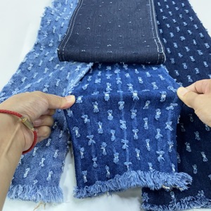 パンツ・衣料用 デザイン 伸縮性 ジャカード プリント ダメージ加工 デニム生地 - Product Image 2