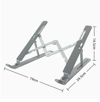 Support d'ordinateur portable pliable en alliage d'aluminium, ergonomique, réglable en hauteur et en inclinaison, pour le travail collaboratif sur bureau