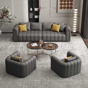 <b>Hotel</b> <b>Sofa</b> Set Straight Shape Durable Leather For Lobby Reception Area - Product Image 2
