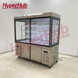 ตู้แช่อาหารแบบบานเลื่อนกระจกสั่งทำพิเศษสำหรับ OEM พร้อมถาดอะคริลิค ไม้เสียบ และฐานเก็บของสำหรับเตรียมอาหาร - Product Image 3