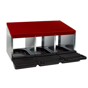 Nido Metálico de Alta Resistencia con 3 Compartimentos para Gallinas, Nido Automático para la Puesta de Huevos con Bandeja de Recolección de Huevos de Plástico, Kit para Granja - Product Image 2