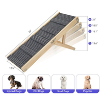 Rampe pliable en bois pour chien, plateforme haute à forte adhérence, pour lit surélevé, petits chiens, avec 4 hauteurs réglables