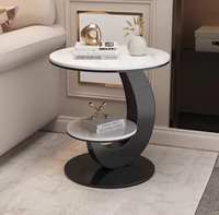 Petite table d'appoint ronde double couche créative et haut de gamme pour salon balcon meubles de maison mobiles de style ferme
