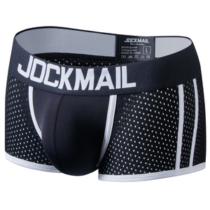 JOCKMAIL Calzoncillos bóxer para hombre, a la moda, con bloques de color, de tela de malla transpirable, de cintura baja, para todas las estaciones, ropa interior deportiva - Product Image 2