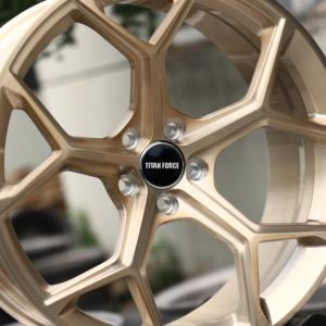 Rines TITAN FORCE 19x9 20x10 21x9.5 21x10.5 5x112 Forjados a Medida en Oro Transparente Pulido para Audi Q8 RSQ8 e-tron GT A8 S8 - Product Image 5