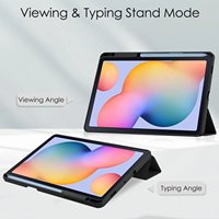 Étui de tablette en PU antichoc et en PC transparent pour Samsung Tab S6 Lite 10.4 P610 2020 avec support pour stylet