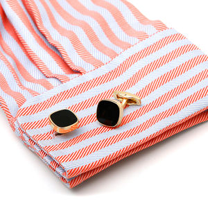 Boutons de manchette de style français, classiques, minimalistes, noirs, carrés, élégants pour hommes, boutons de manchette de haute qualité - Product Image 3