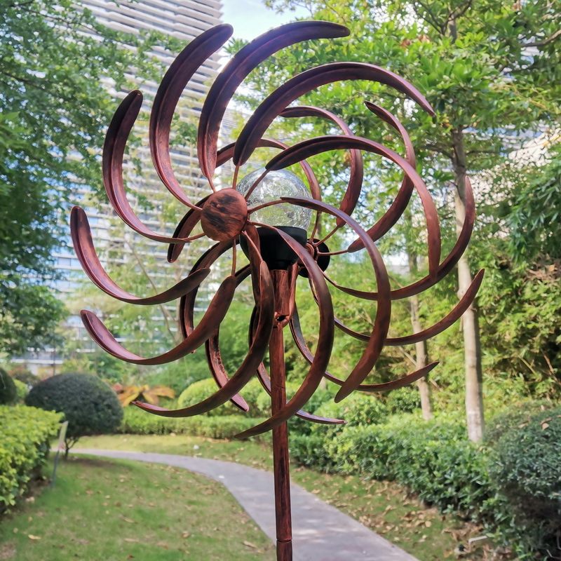 Moulin à vent en bronze (avec lampe solaire)