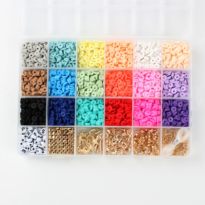 <span class=keywords><strong>Kit</strong></span> de bijoux, perles rondes en argile, pièces d'espacement de 6mm, <span class=keywords><strong>Fimo</strong></span> Heishi, perles plates en argile polymère pour la fabrication de bracelets, 3600 pièces - Product Image 3