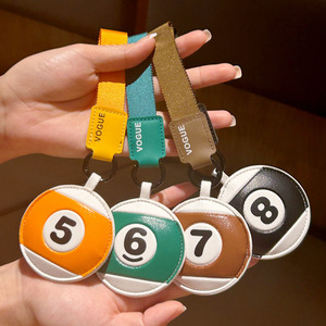 Trendy Billiard Ball PU Leather Keychain Colorful Number Print Webbing <b>Wrist</b> Strap Key Ring Fashion <b>Bag</b> Hanging Ornament - Product Image 4