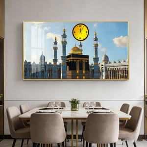 Peinture décorative pour salle à manger et chambre à coucher, paysage architectural islamique, peinture en porcelaine cristalline, lumière LED, 3D, UV, montage mural - Product Image 4