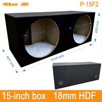 Boîtier de haut-parleur de voiture universel 2-en-1 en HDF de 15 pouces, caisson de basses vide, modèle P-15F2