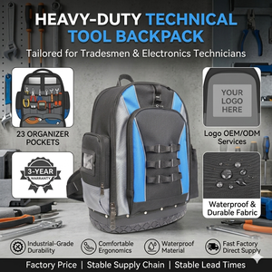2026 OEM Waterproof Storage Compartment Electronics Technicians Multifunctional Heavy Duty <b>Tool</b> <b>Bag</b> Backpack - Product Image 1