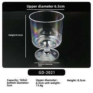 Мини одноразовая прозрачная пластиковая чашка с ложкой для десертов Aliexpress, круглая Рюмка для пудинга для кофе - Product Image 6